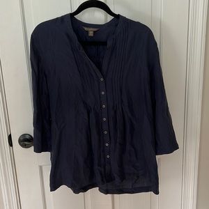 Tommy Bahama Navy Silk Blouse